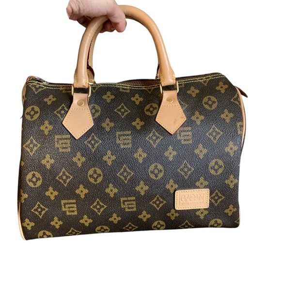 Leather Elegant Brown Monogram Duffel Bag - Picture 3 of 14